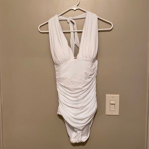 Victoria’s Secret, white 1 pc bathing suit, size m